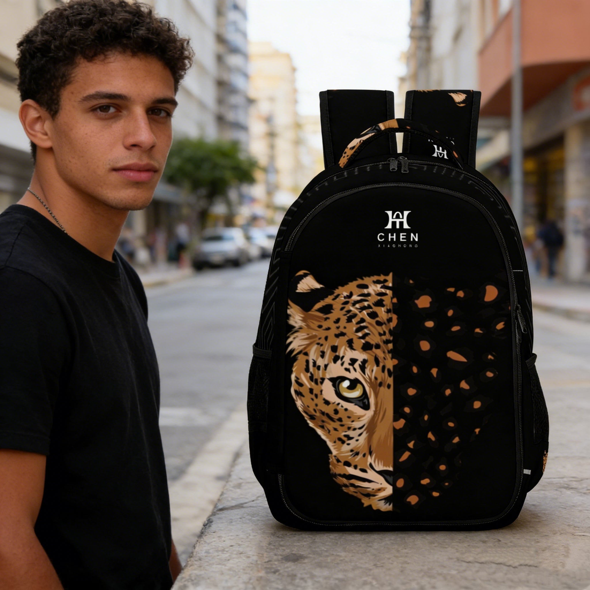 CHENXIAOHONG Leopard backpack